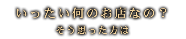 いったい何のお店なの？